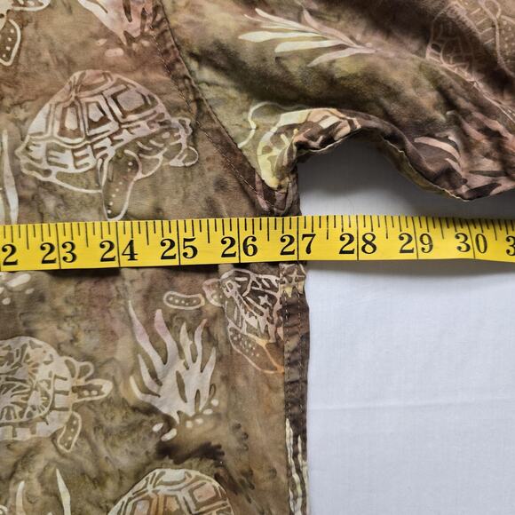 Basic Options Shirt Mens Extra Large Brown Sea Turtle Hawaiian Button Up Casual - Picture 7 of 8
